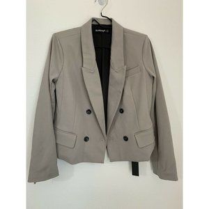 NWT Blank NYC Cropped Greige Double Breasted Jacket Size M Career Work